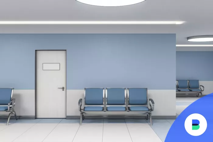 Kórházi váróterem ahova az Aegon egészségbiztosítással lehet bejutni