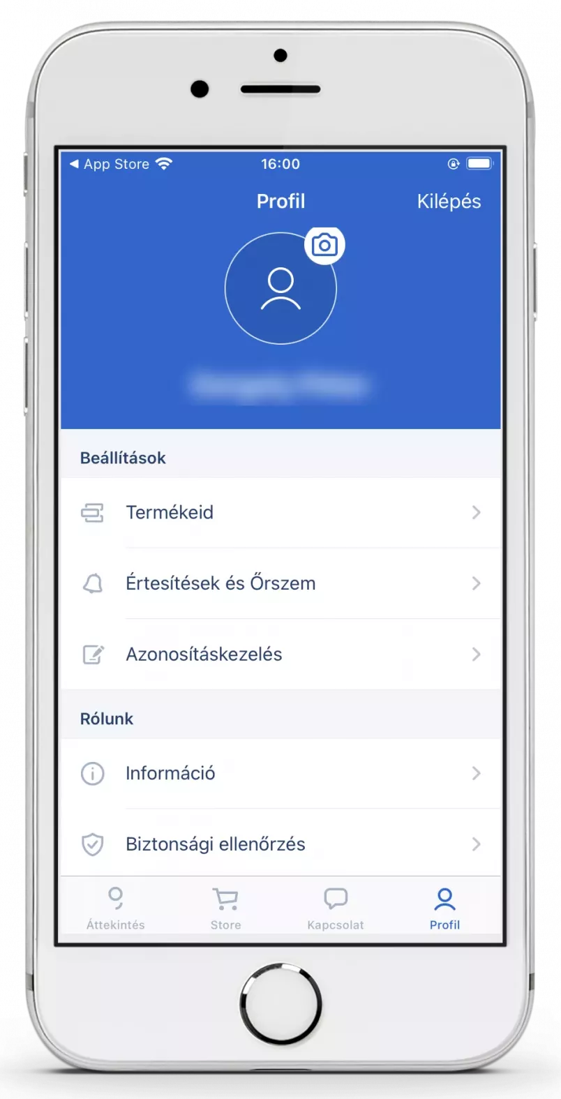 Erste mobilbank profil képernyő