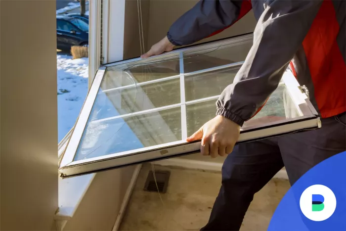 Szakember új ablakot szerel be egy lakásfelújításnál